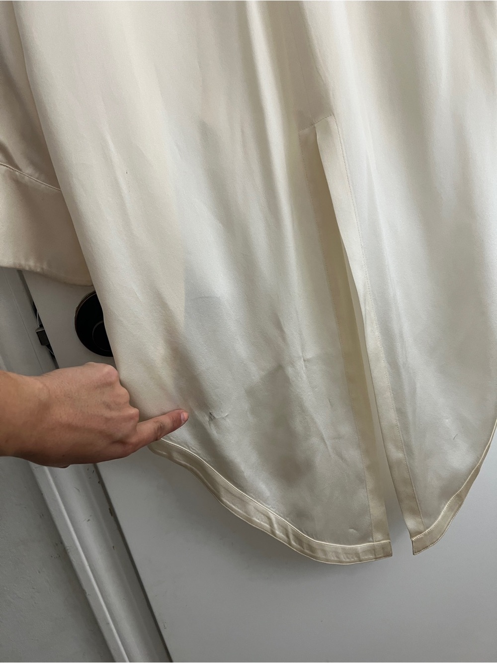 Alexis Cream Silk-Like Button Front Shirt - Picture 11 of 11